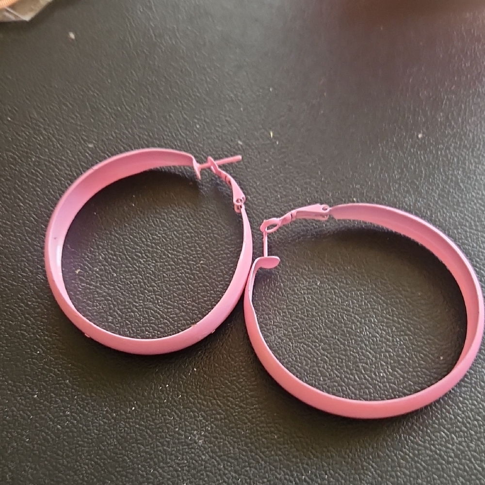 Vintage Pink Hoop Earrings